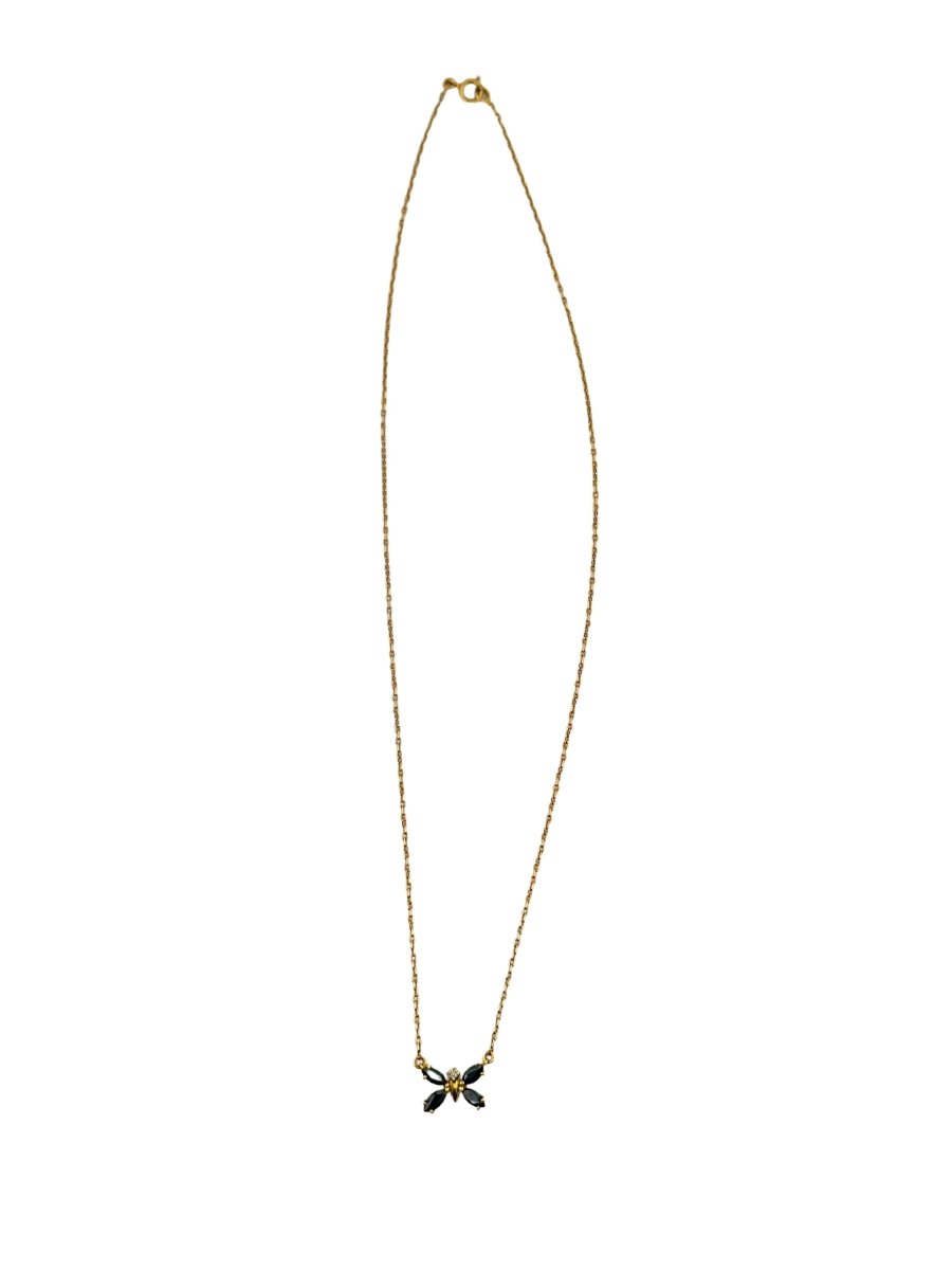 Collier Papillon en or jaune et saphirs - Castafiore