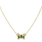 Collier Papillon Or jaune Emeraude - Castafiore