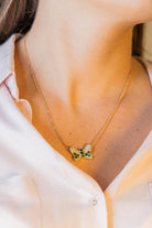 Collier Papillon Or jaune Emeraude - Castafiore