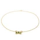 Collier Papillon Or jaune Emeraude - Castafiore