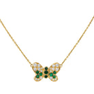 Collier Papillon Or jaune Emeraude - Castafiore