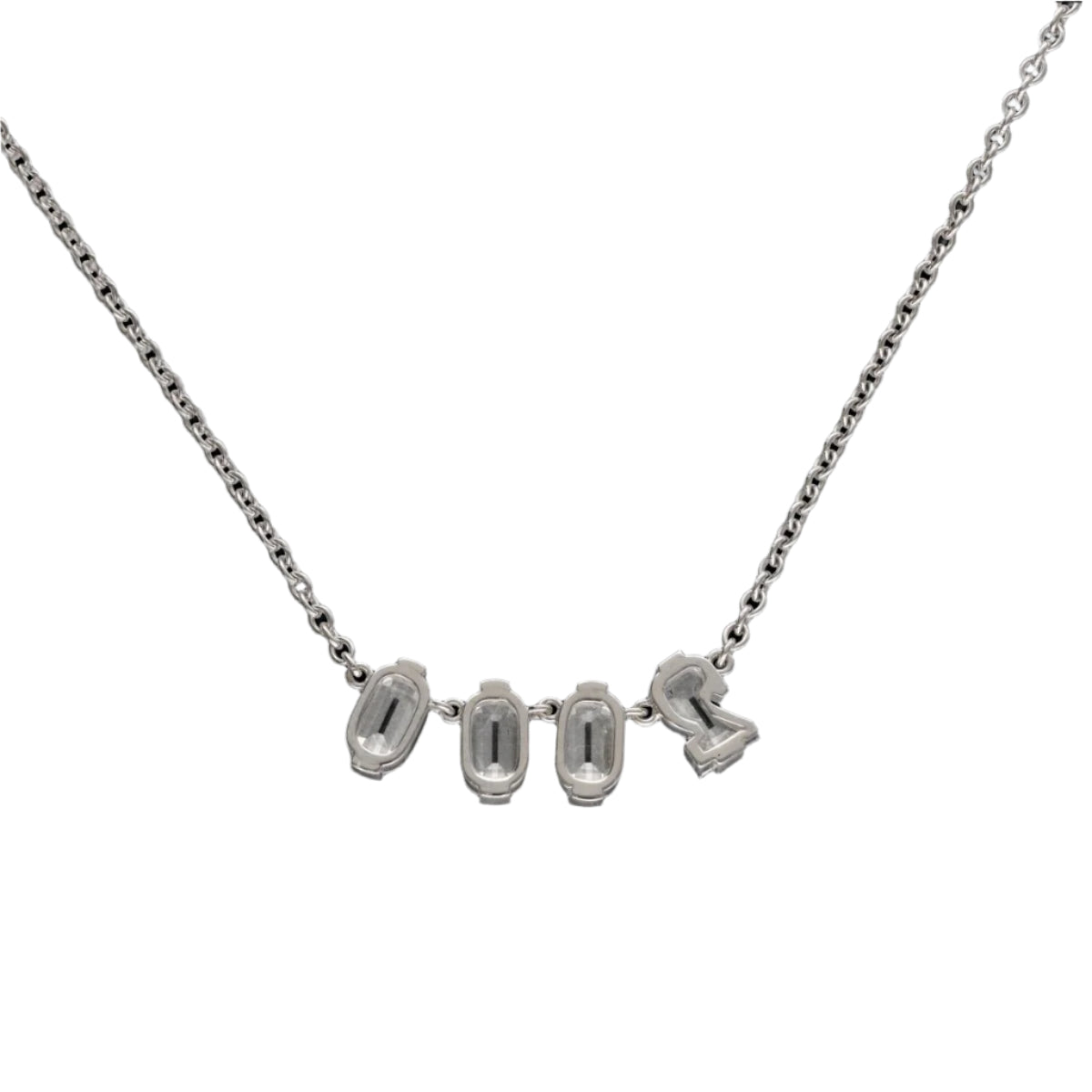 Collier pendentif avec 1,50 Cts de diamants H - VS taillés en chiffres en Platine. - Castafiore