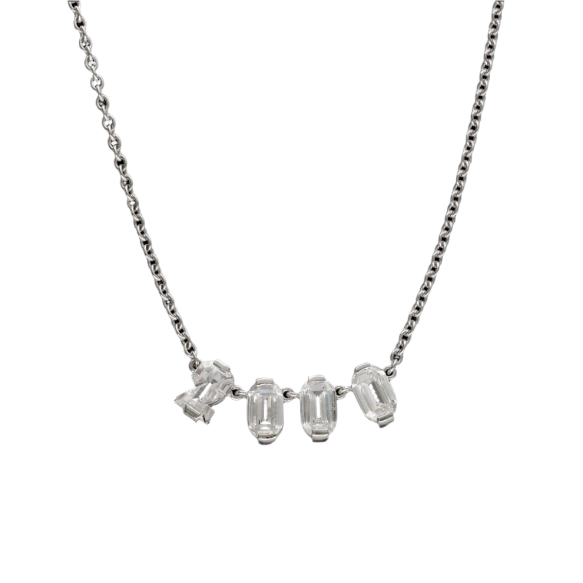 Collier pendentif avec 1,50 Cts de diamants H - VS taillés en chiffres en Platine. - Castafiore