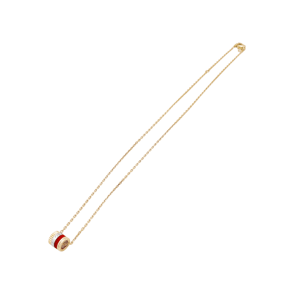 Necklace Boucheron " Mini Ring Four Red Edition", 3 golds, ceramic red.