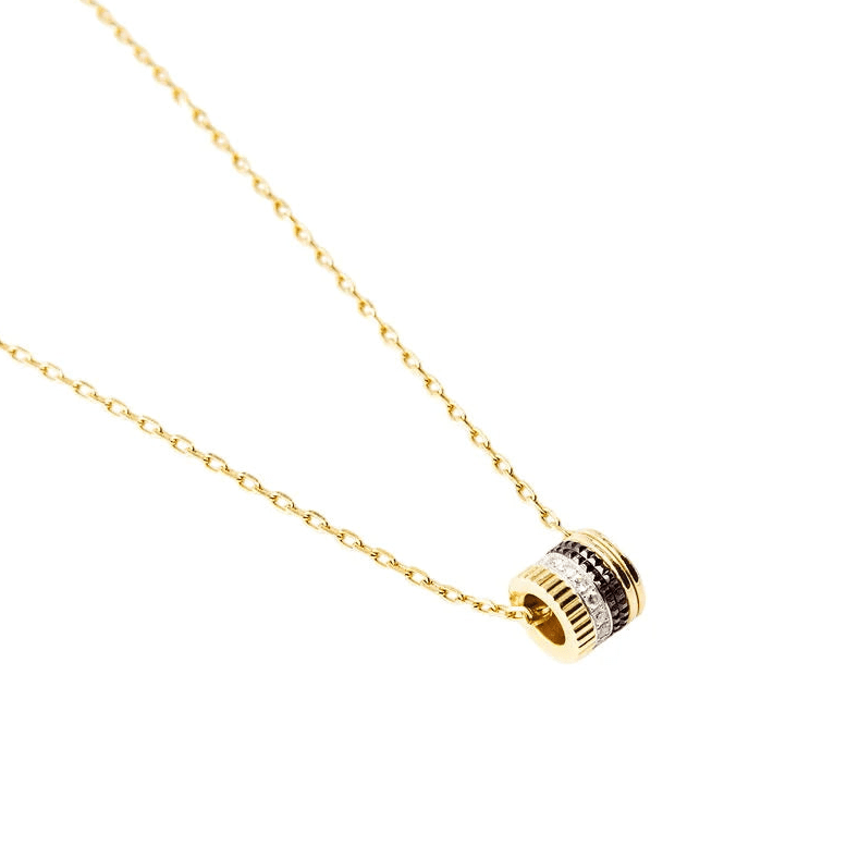 Collier Pendentif BOUCHERON "Quatre" en or jaune, or rose, or blanc, PVD et diamants - Castafiore