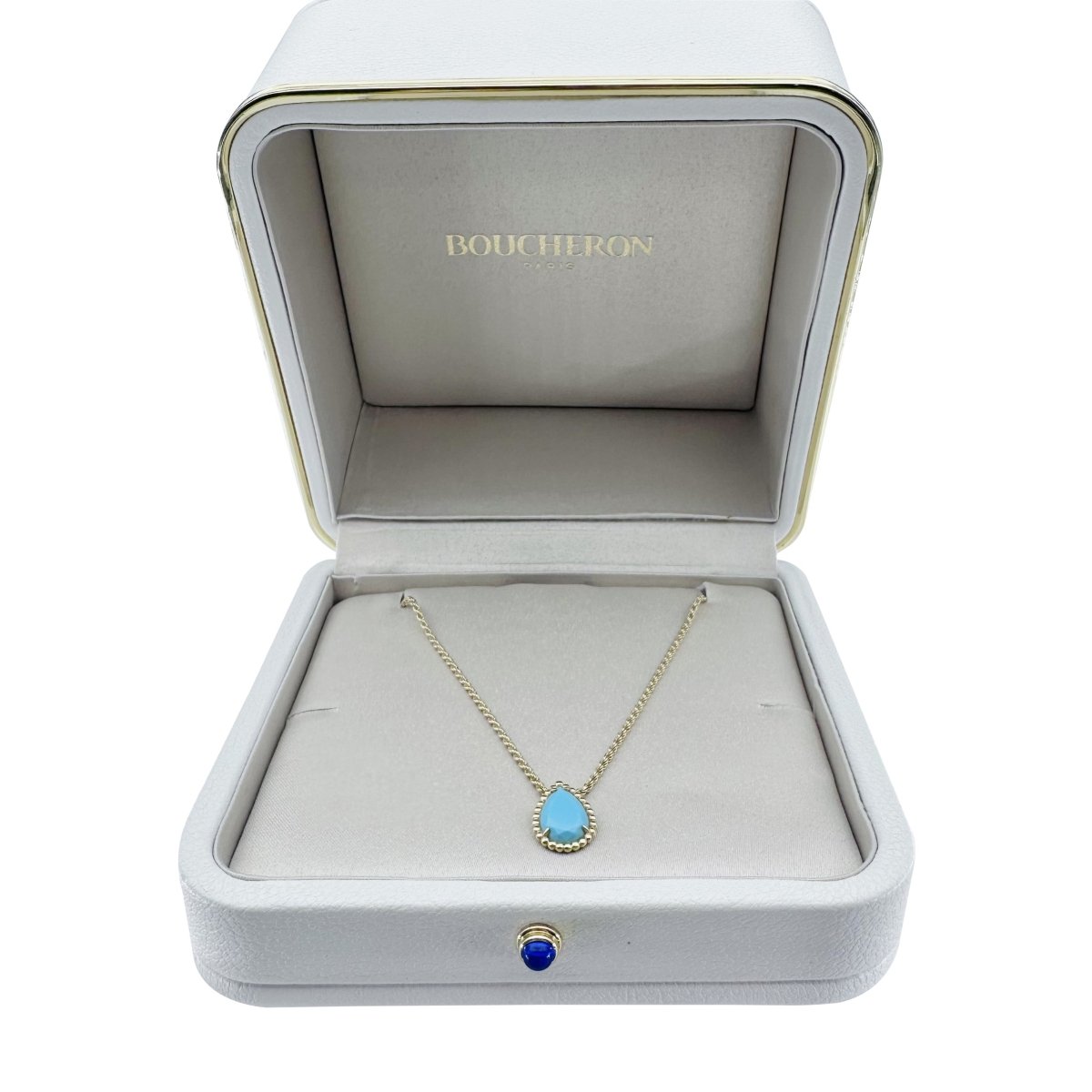 Collier Pendentif BOUCHERON "Serpent Bohème" en or jaune et turquoise - Castafiore