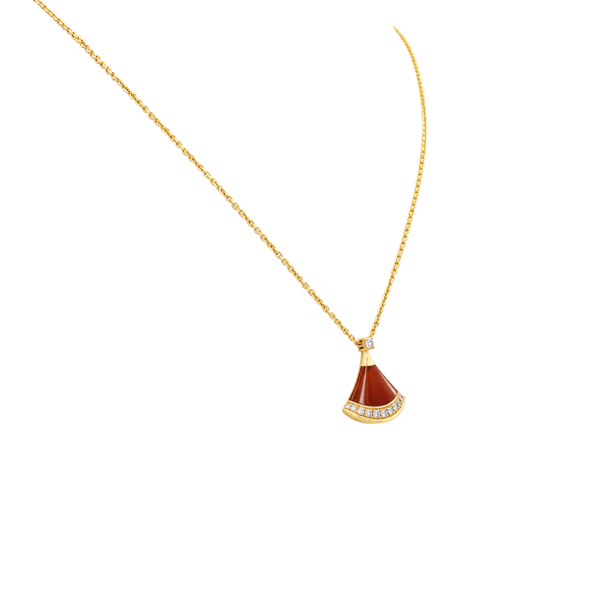Collier Pendentif BULGARI "Divas' Dream" en or rose, cornaline et diamants - Castafiore