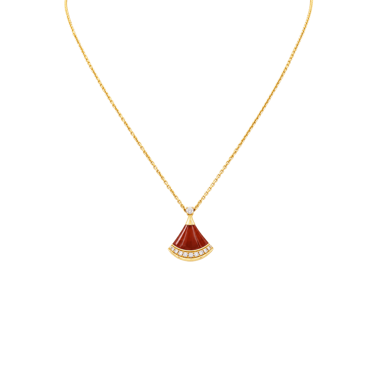 Collier Pendentif BULGARI "Divas' Dream" en or rose, cornaline et diamants - Castafiore