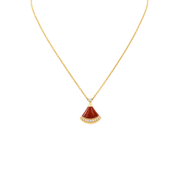 Collier Pendentif BULGARI "Divas' Dream" en or rose, cornaline et diamants - Castafiore