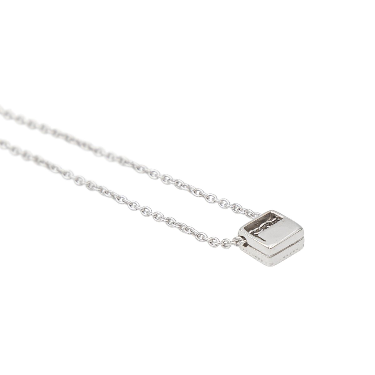 Collier Pendentif carré en or blanc et diamant - Castafiore