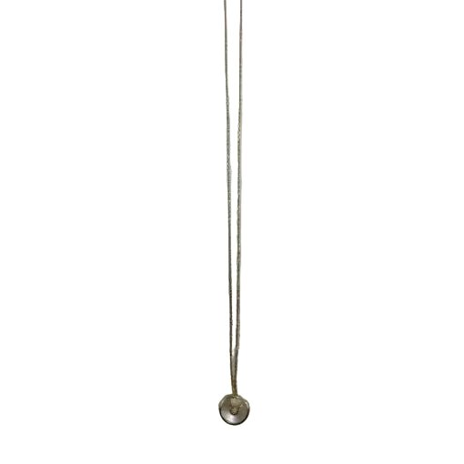 Collier Pendentif CARTIER "Amulette" en or blanc, nacre et diamant - Castafiore