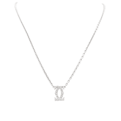 Necklace Cartier, "Double C", white gold and diamonds.