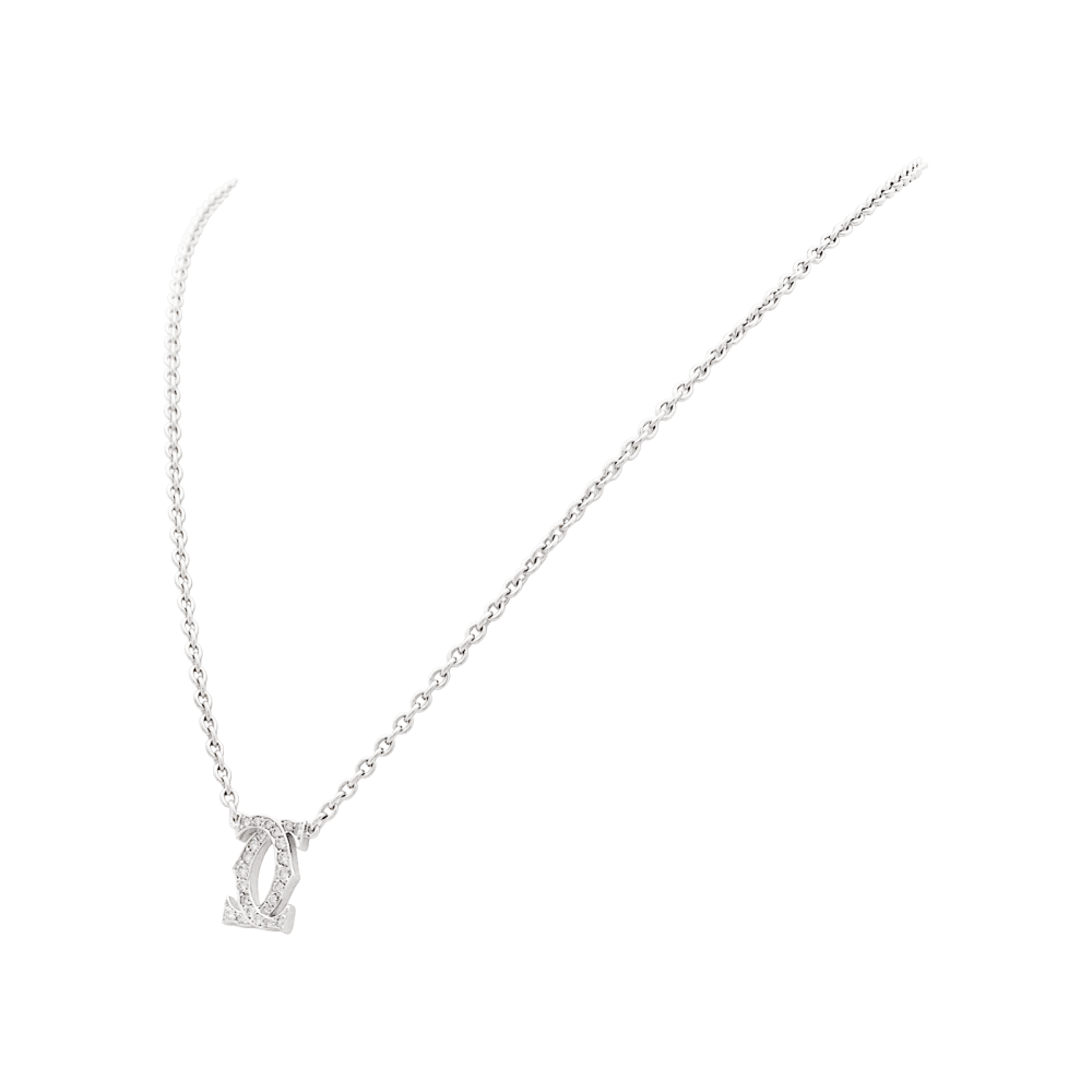 Necklace Cartier, "Double C", white gold and diamonds.