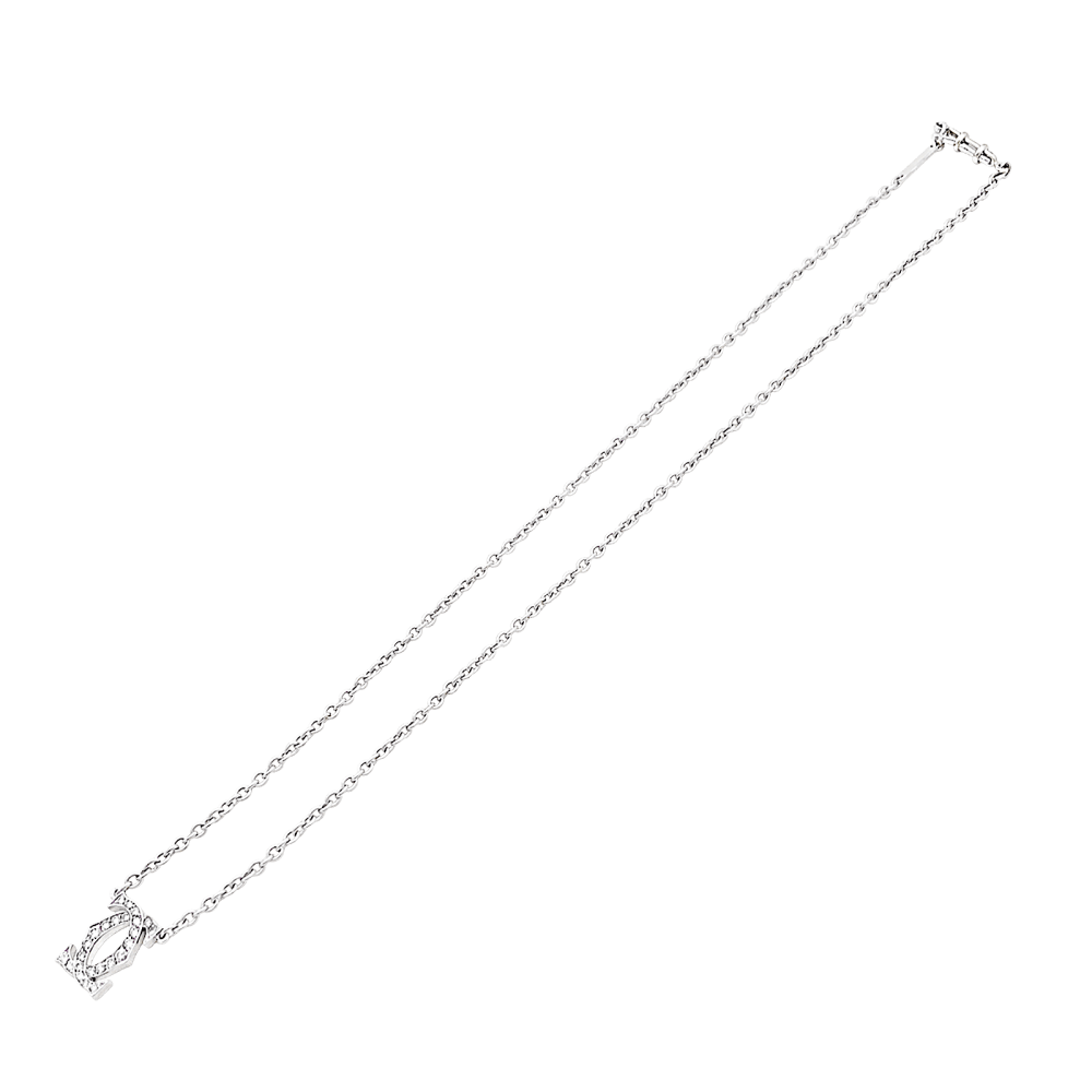 Necklace Cartier, "Double C", white gold and diamonds.