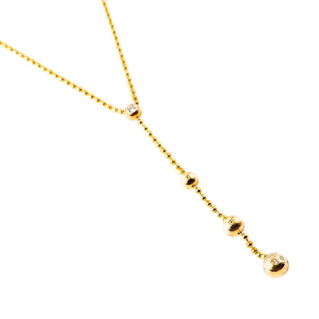 Collier Pendentif CARTIER "Draperie de décolleté" en or jaune et diamants - Castafiore