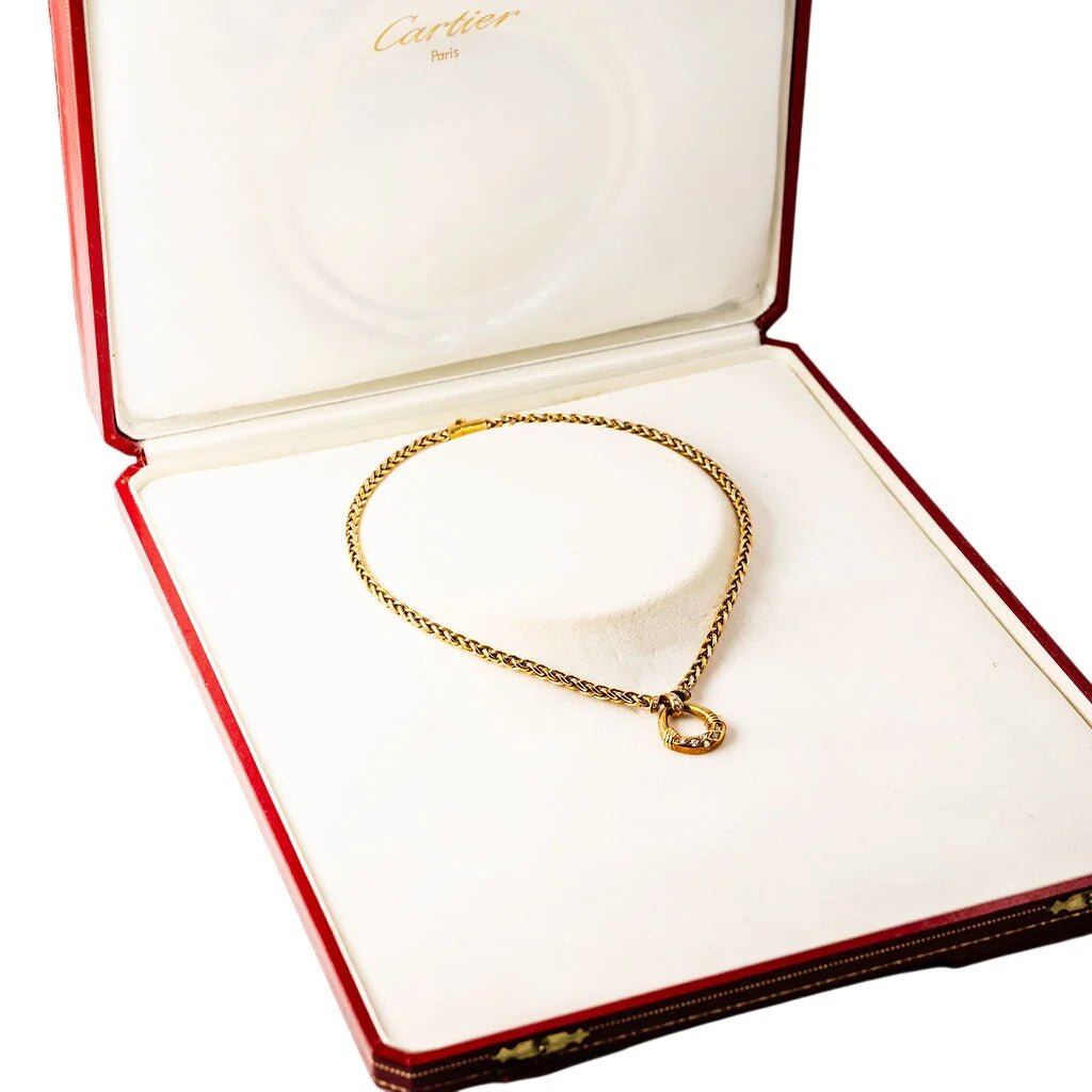 Collier Pendentif CARTIER en or jaune, or rose, or blanc et diamants - Castafiore