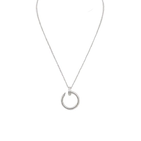 Collier Pendentif CARTIER "Just un Clou" en or blanc et diamants - Castafiore