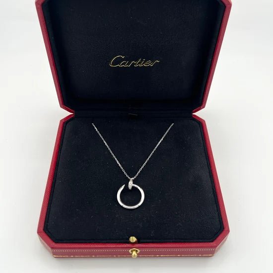 Collier Pendentif CARTIER "Just un Clou" en or blanc et diamants - Castafiore