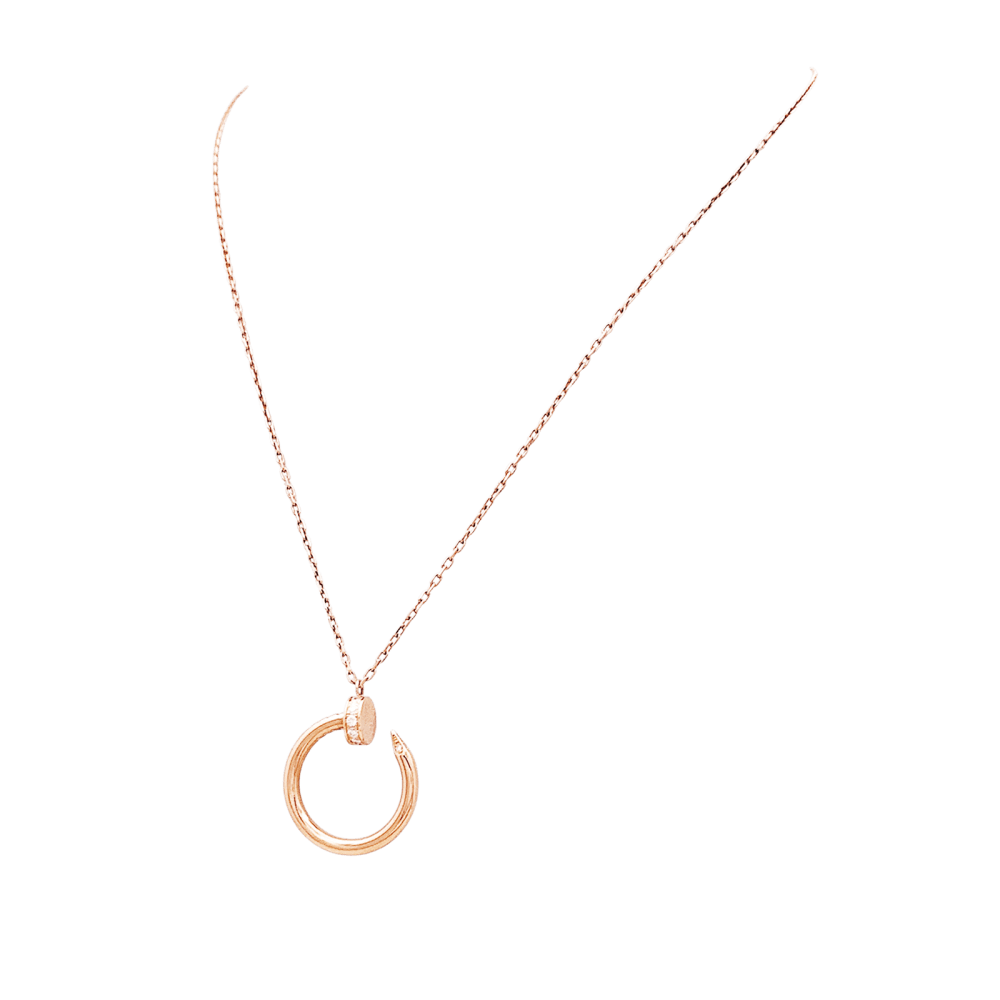 Collier Pendentif CARTIER "Juste un Clou" en or rose et diamants - Castafiore
