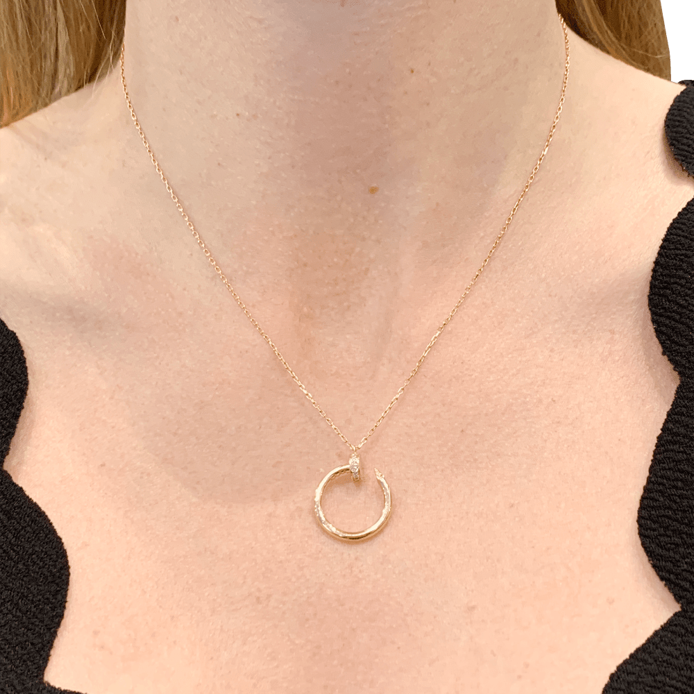 Necklace Cartier, "Juste un Clou", rose gold and diamonds.