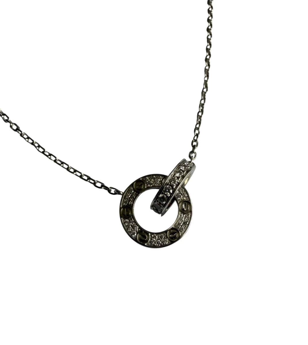 Collier Pendentif CARTIER "Love" en or blanc et diamants - Castafiore