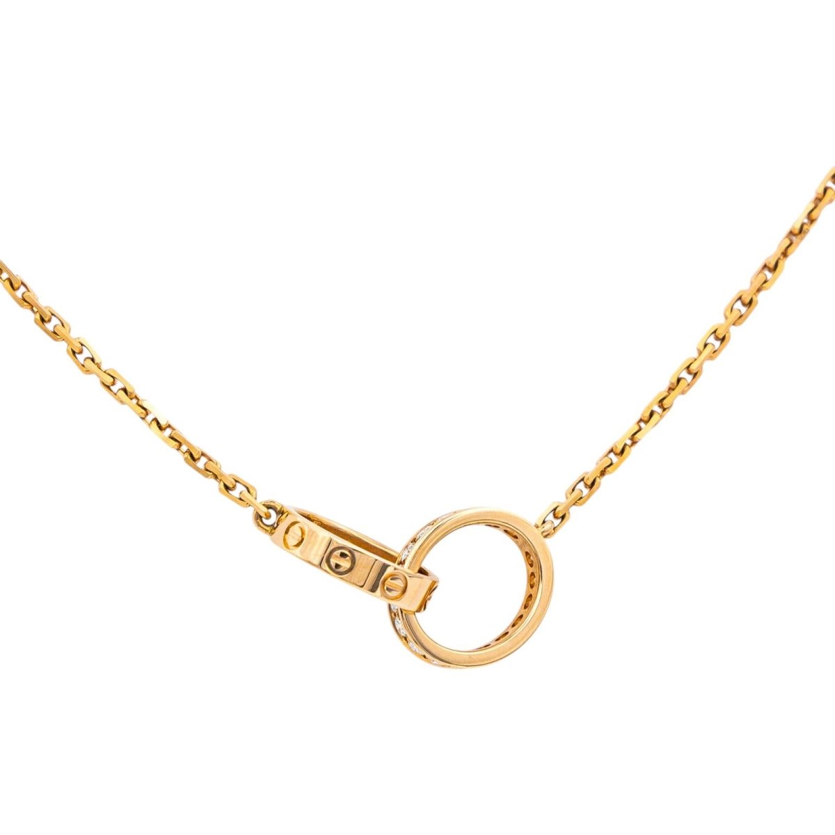 Collier Pendentif CARTIER "Love" en or rose et diamants - Castafiore
