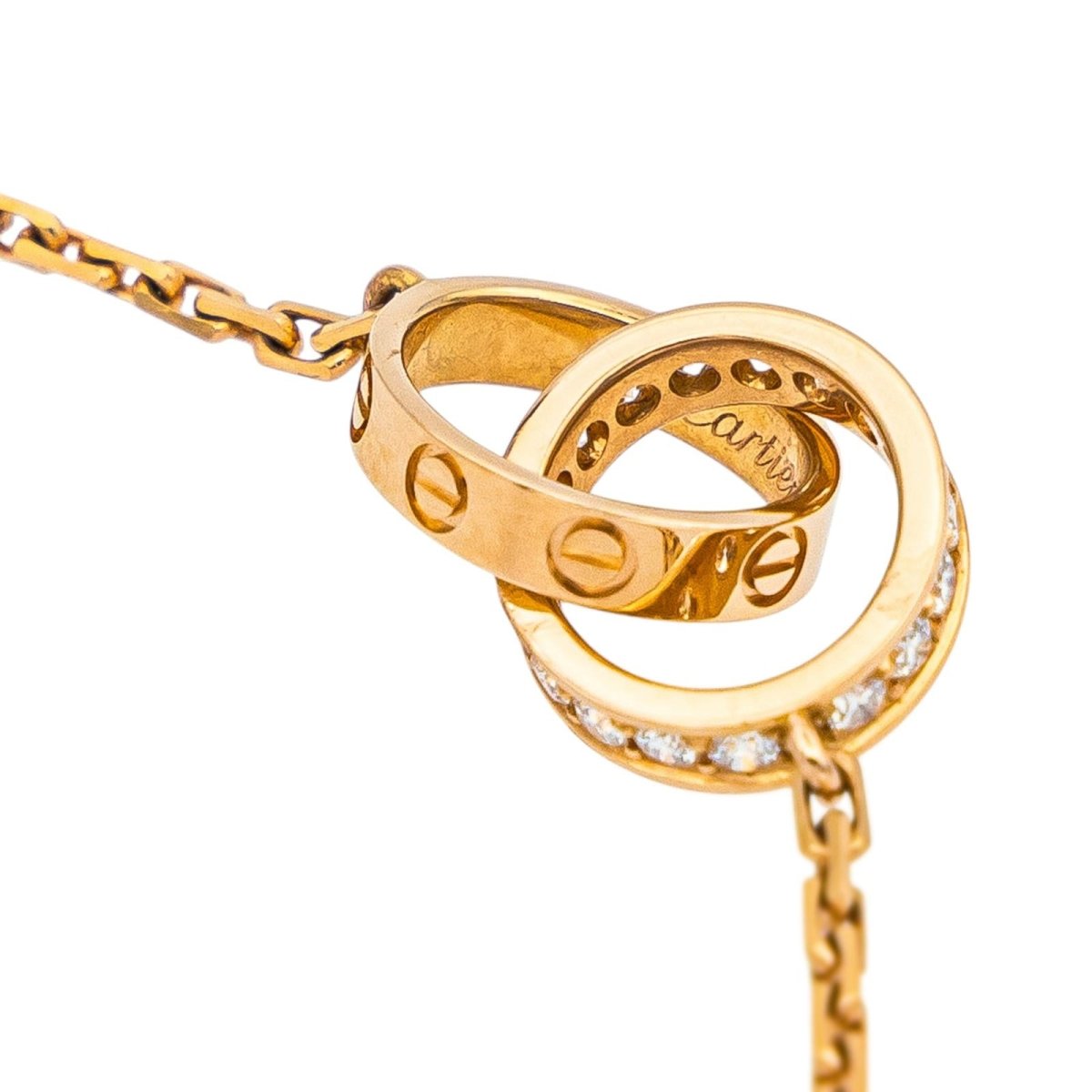 Collier Pendentif CARTIER "Love" en or rose et diamants - Castafiore