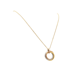 Necklace Cartier, "Trinity", three golds, diamonds.