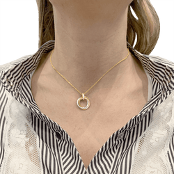 Necklace Cartier, "Trinity", three golds, diamonds.
