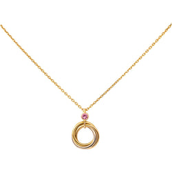 Collier Pendentif CARTIER "Trinity" en or blanc, or jaune, or rose et saphir - Castafiore