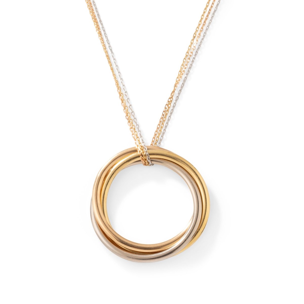 Collier Pendentif CARTIER "Trinity" en or jaune, or blanc et or rose - Castafiore