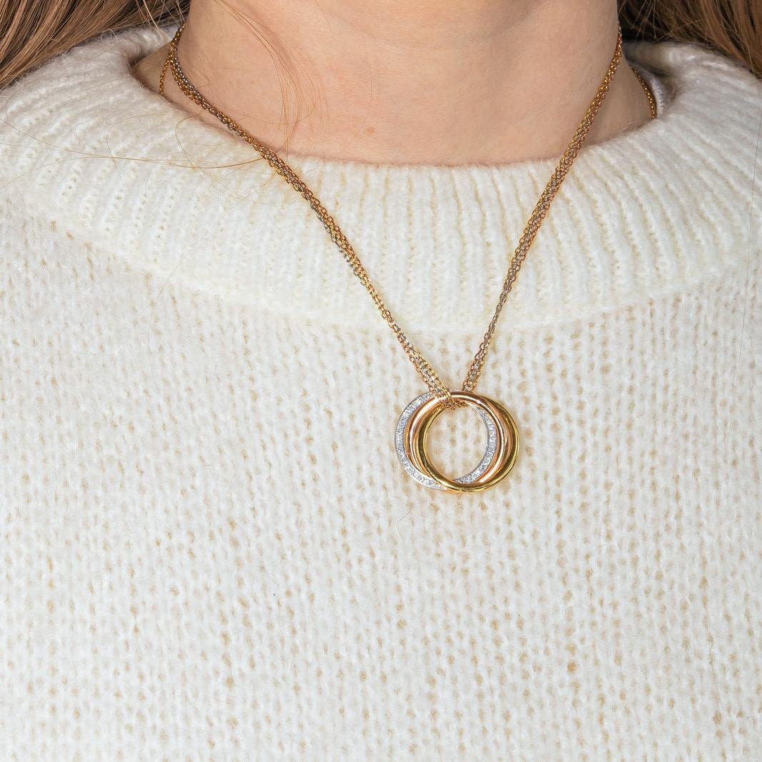 Cartier Necklace Trinity Rose gold diamond