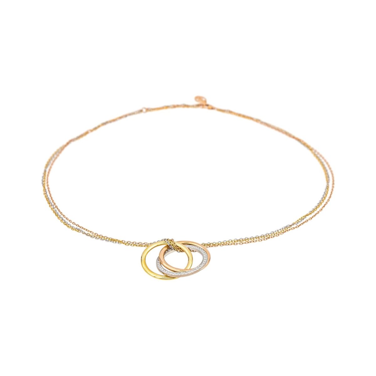 Collier Pendentif CARTIER "Trinity" en or rose et diamants - Castafiore