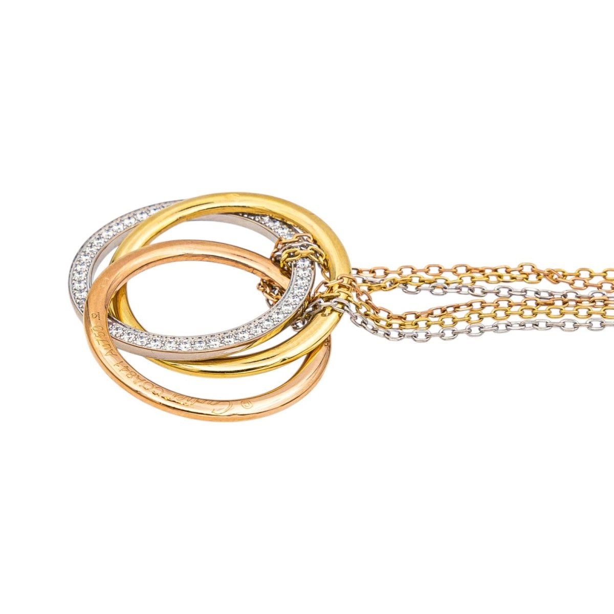 Collier Pendentif CARTIER "Trinity" en or rose et diamants - Castafiore