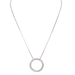 Collier pendentif cercle en or blanc et diamants - Castafiore