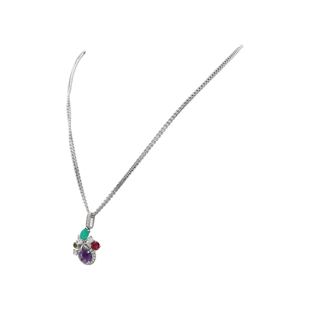 Necklace Chaumet, "Attrape-moi... si tu m'aimes", white gold, diamonds, colored stones.