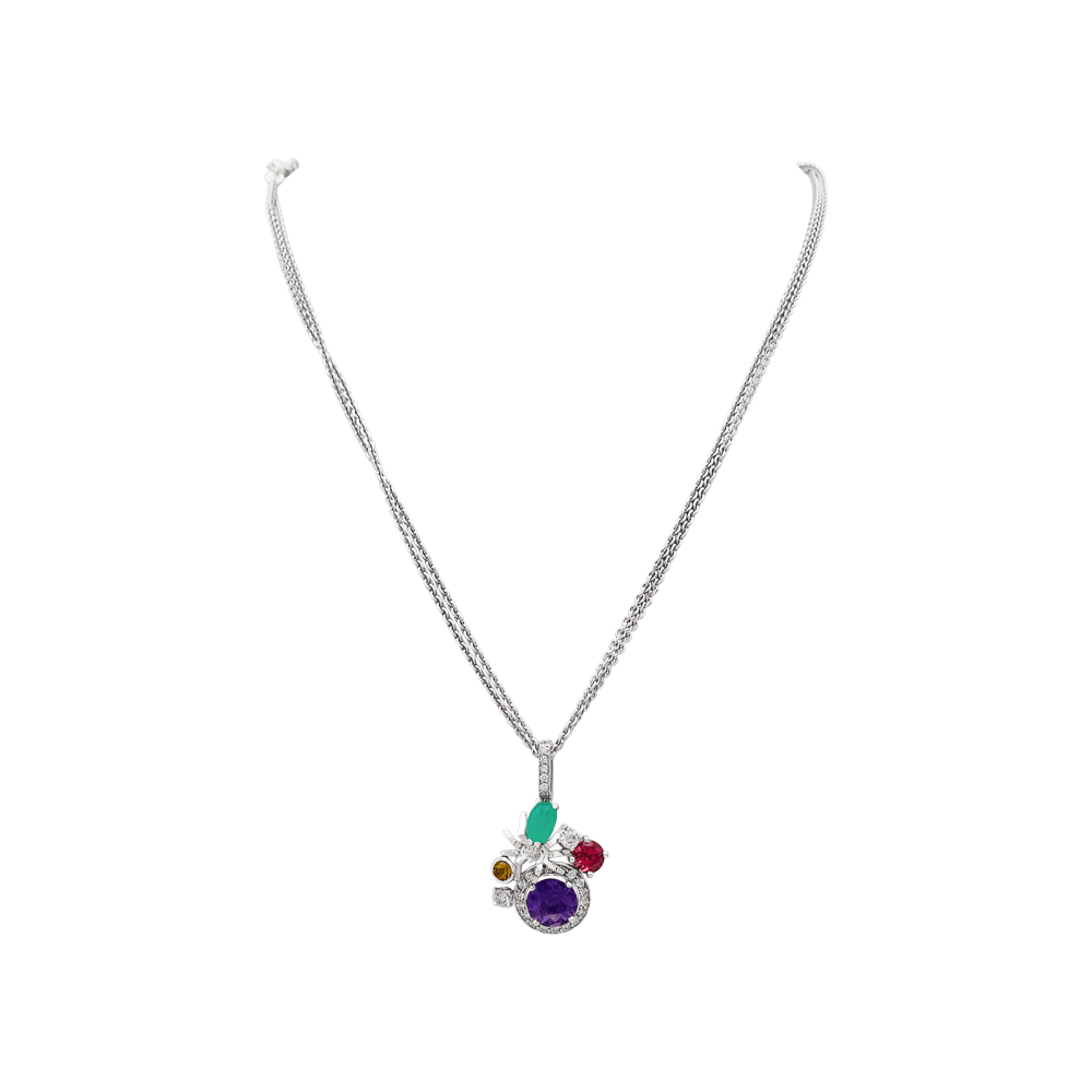 Necklace Chaumet, "Attrape-moi... si tu m'aimes", white gold, diamonds, colored stones.