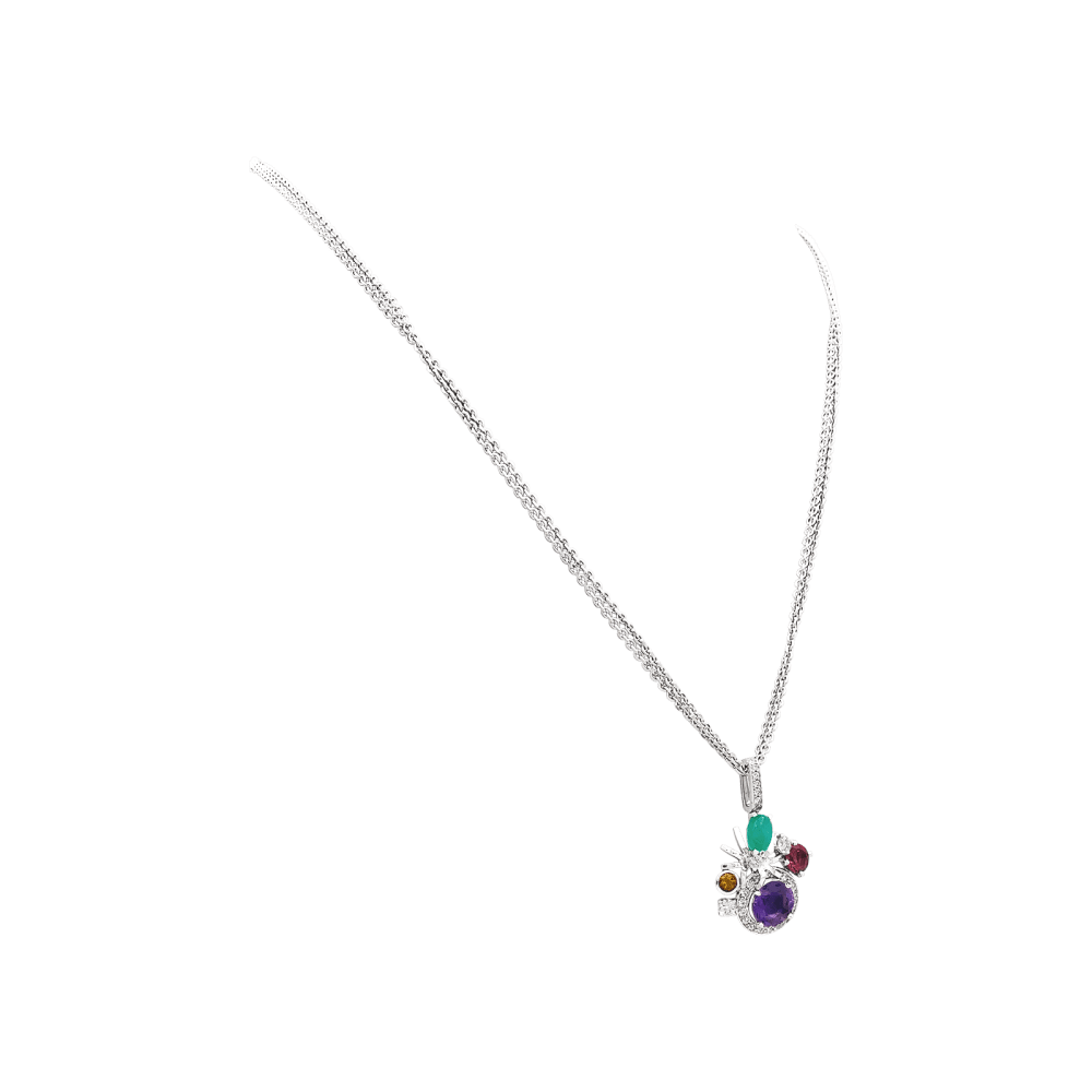 Necklace Chaumet, "Attrape-moi... si tu m'aimes", white gold, diamonds, colored stones.