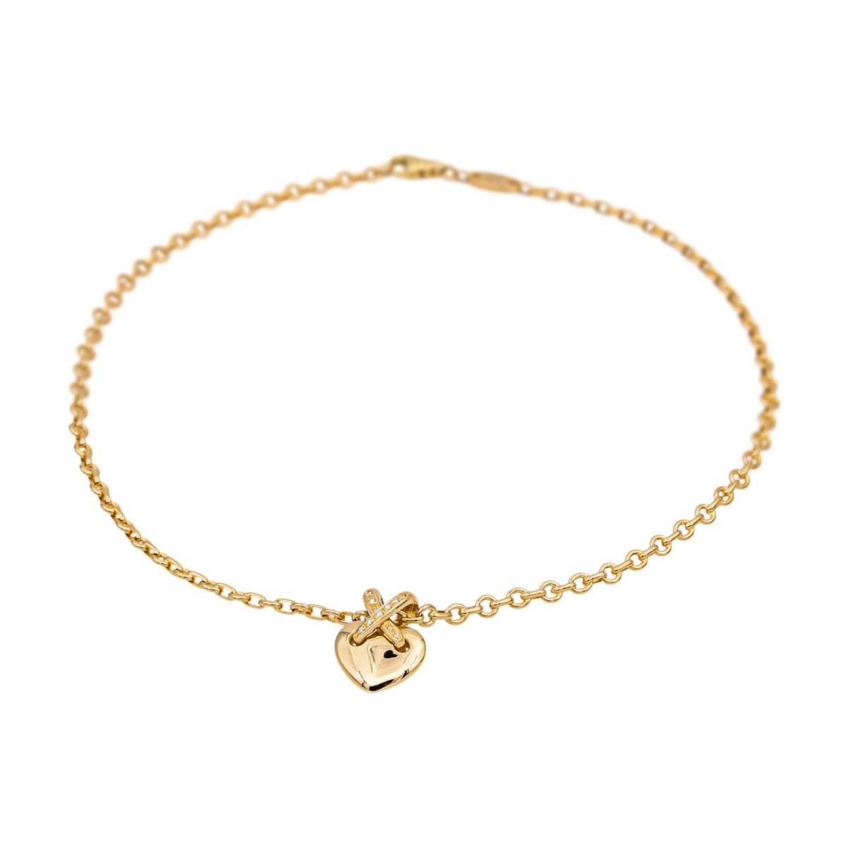 Collier Pendentif CHAUMET "Coeur Lien" en or jaune et diamants - Castafiore