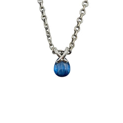 Collier Pendentif CHAUMET "Liens" en or blanc, saphir et diamants - Castafiore