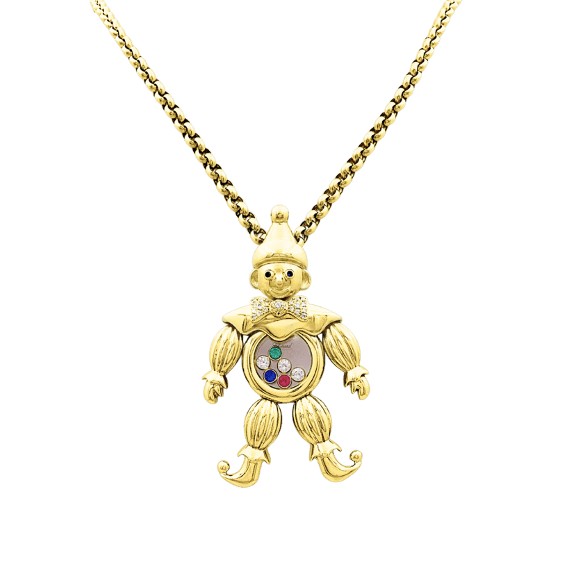 Necklace Chopard, "Happy Clown", yellow gold, colored stones. Large model.