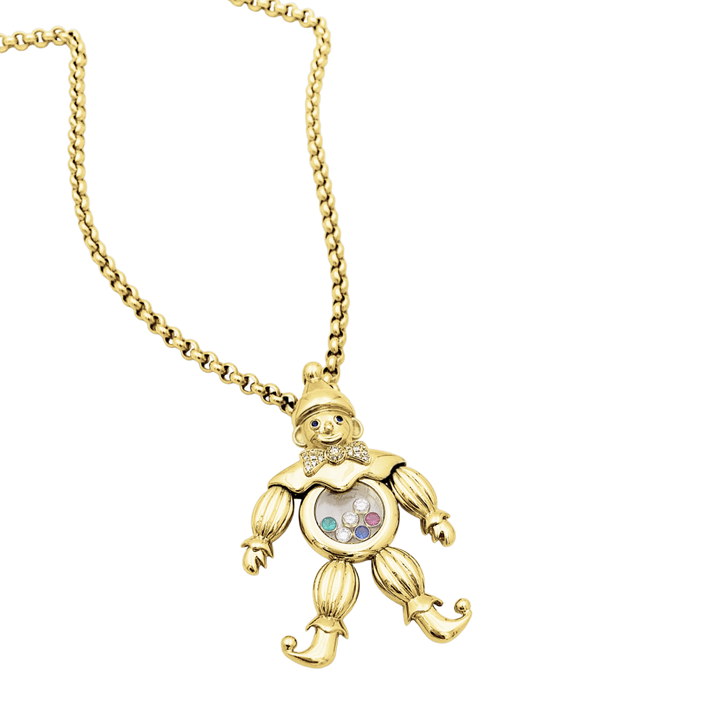 Necklace Chopard, "Happy Clown", yellow gold, colored stones. Large model.