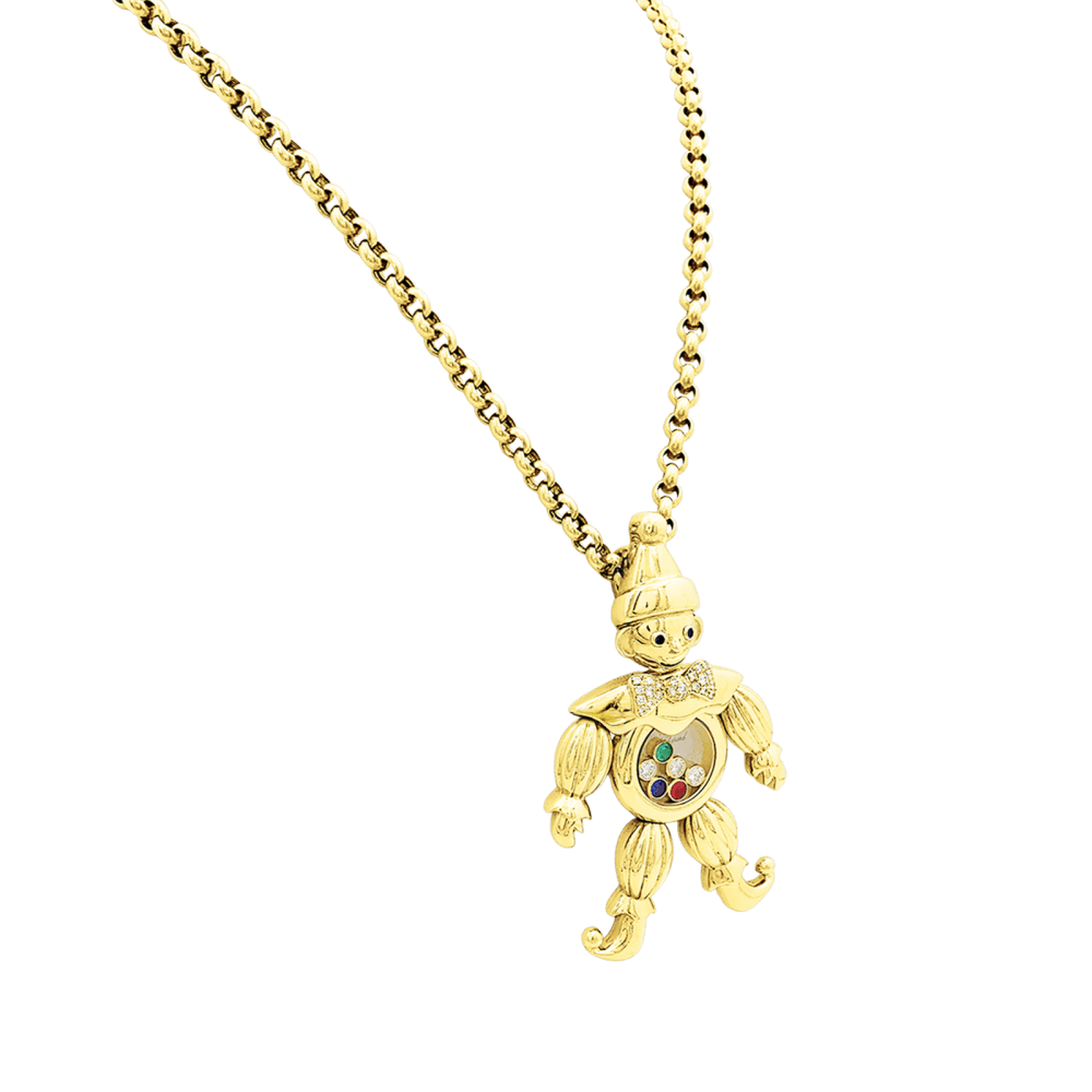 Necklace Chopard, "Happy Clown", yellow gold, colored stones. Large model.