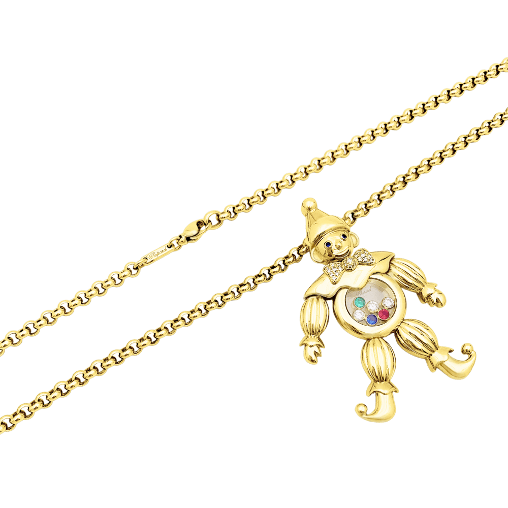 Necklace Chopard, "Happy Clown", yellow gold, colored stones. Large model.