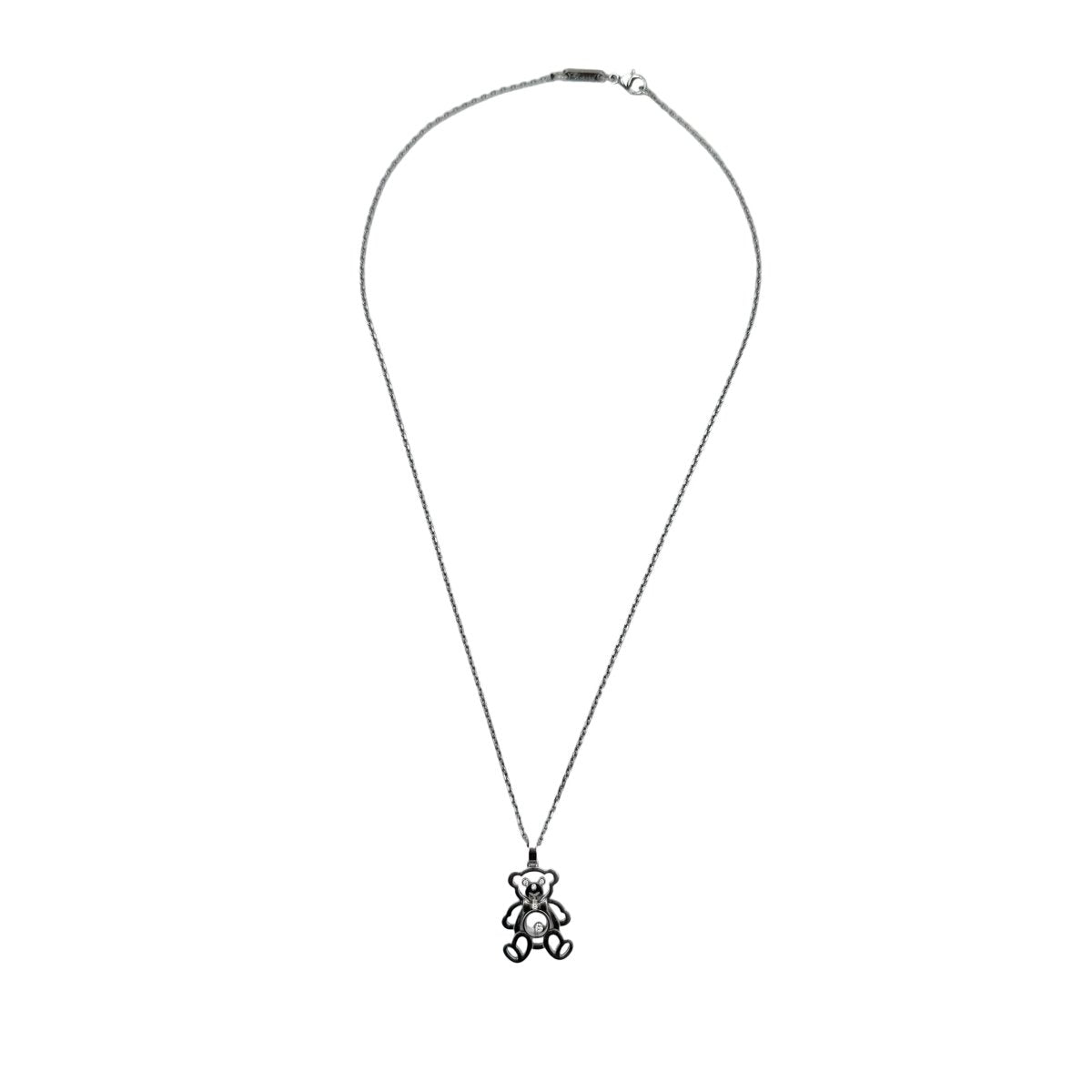 Collier Pendentif CHOPARD "Happy Diamond Teddy Bear" en or blanc et diamants - Castafiore
