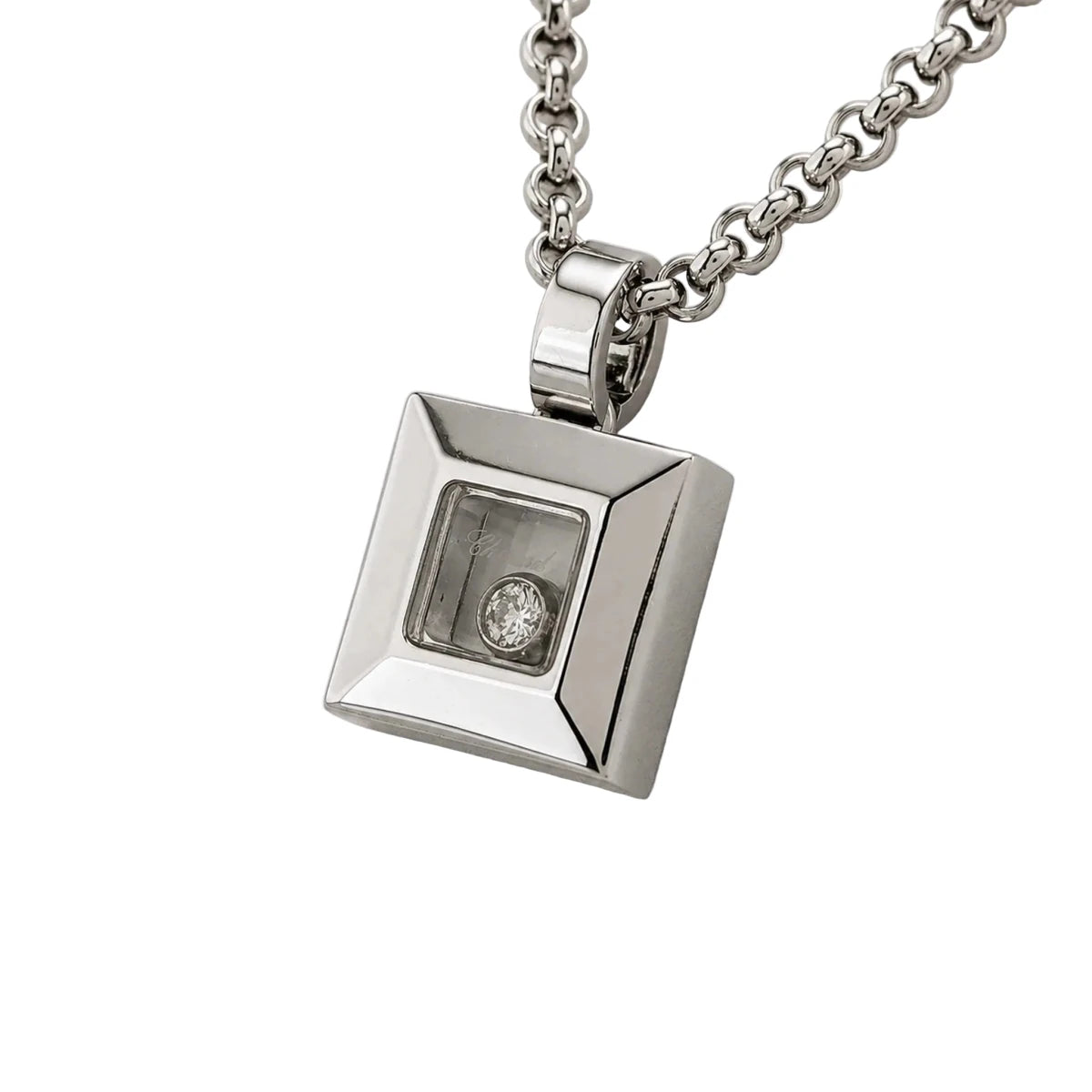 Collier Pendentif CHOPARD "Happy Diamonds" en or blanc et diamant - Castafiore