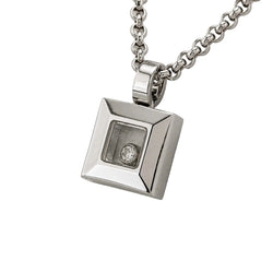 Collier Pendentif CHOPARD "Happy Diamonds" en or blanc et diamant - Castafiore