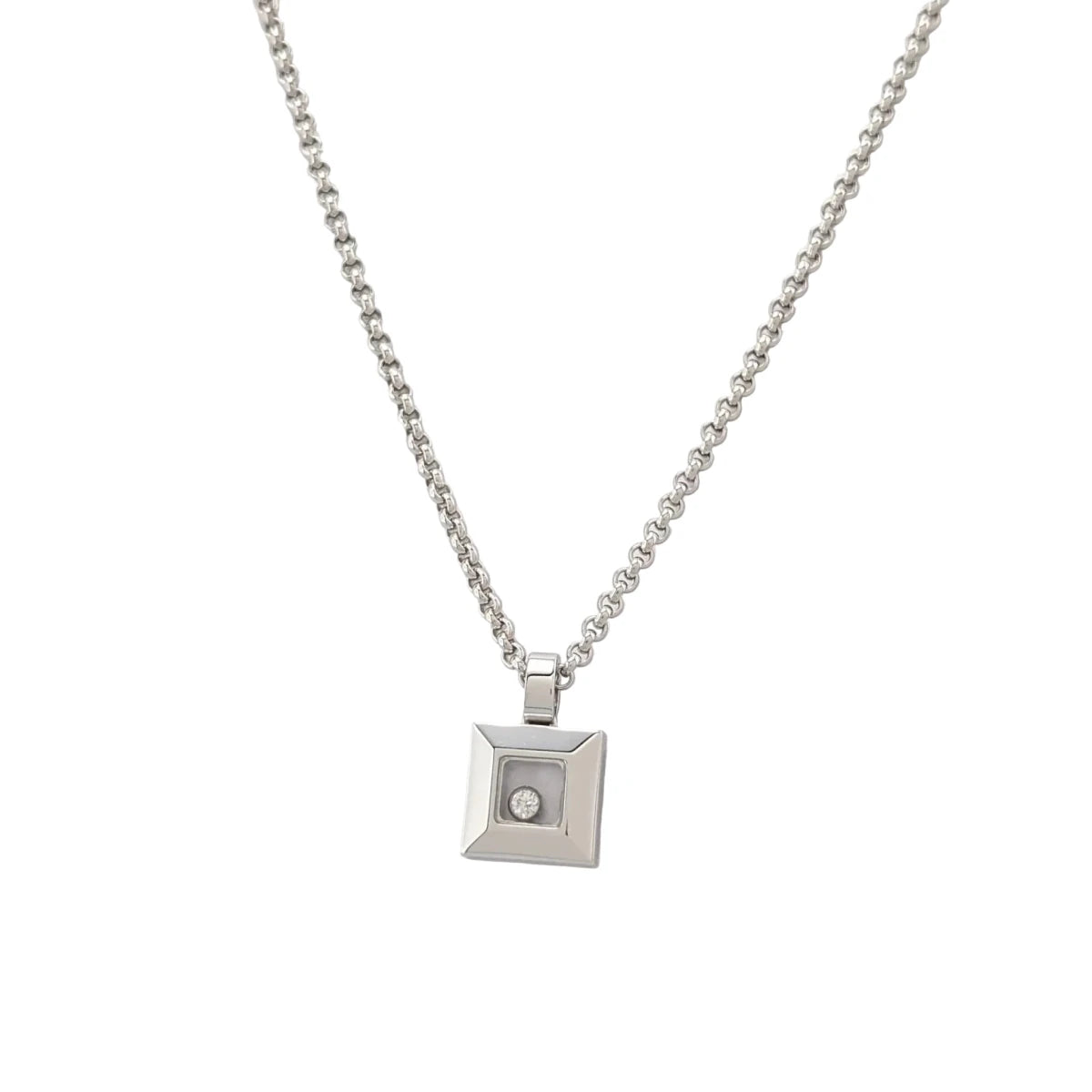 Collier Pendentif CHOPARD "Happy Diamonds" en or blanc et diamant - Castafiore