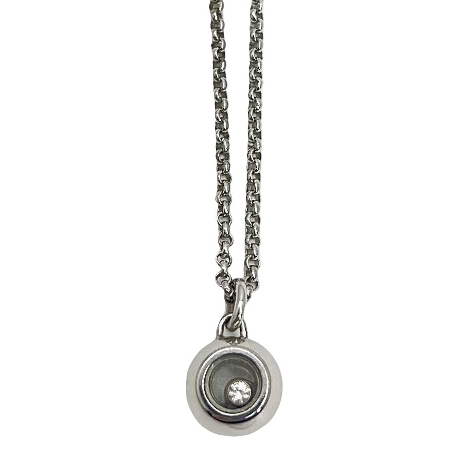 Collier Pendentif CHOPARD "Happy Diamonds" en or blanc et diamant - Castafiore