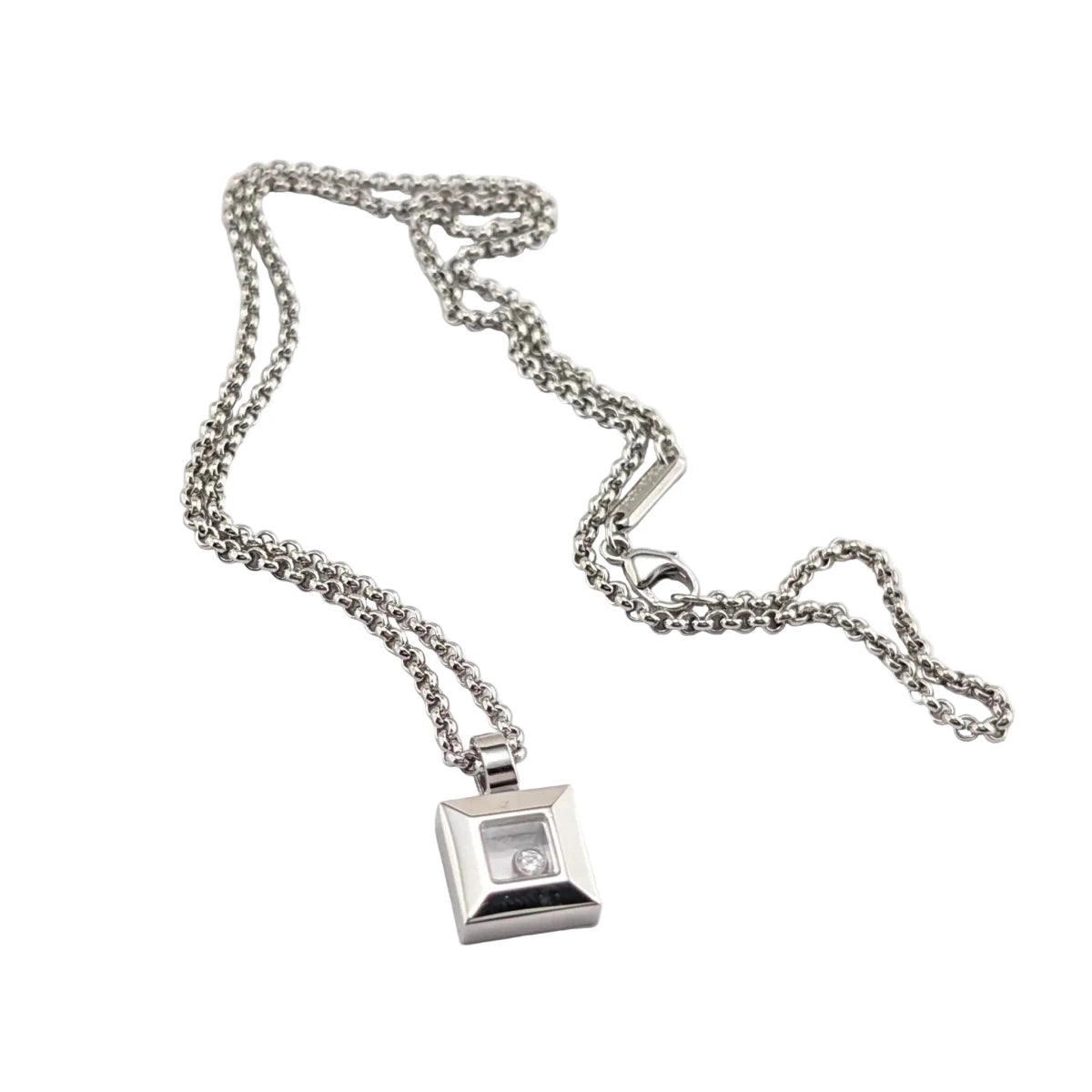 Collier Pendentif CHOPARD "Happy Diamonds" en or blanc et diamant - Castafiore